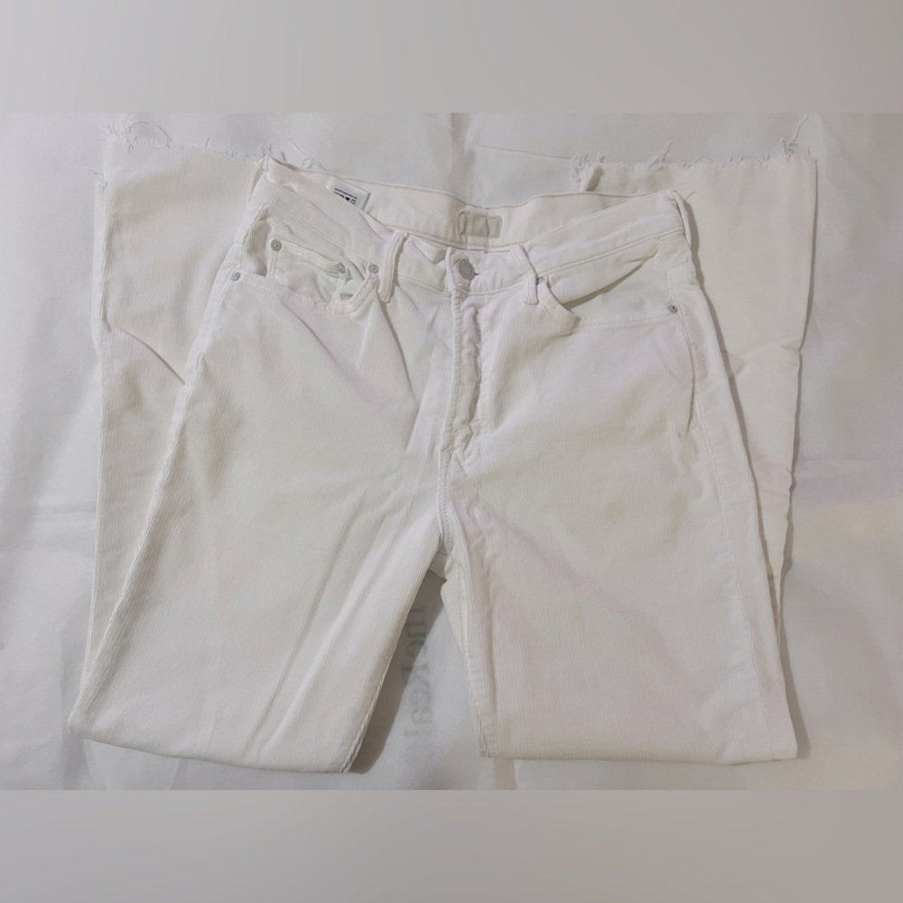 Mother jeans corduroy straight leg size 26 white the insider crop step fray - Picture 12 of 12